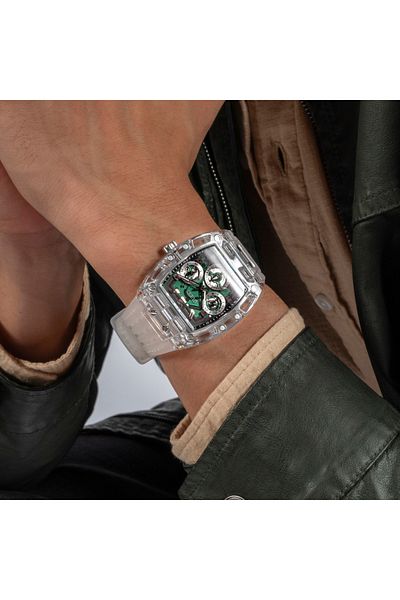 Guess Phoenix Herren Uhr Transparent Gw0499g8