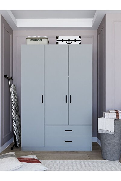 midoser YAMAN Luna 3 Kapılı 2 Çekmeceli Elbise Dolabı-Gardrop