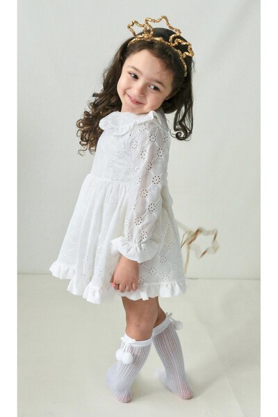 Pinkitokids ECE Fistolu Kız Çocuk Elbisesi-Uzun