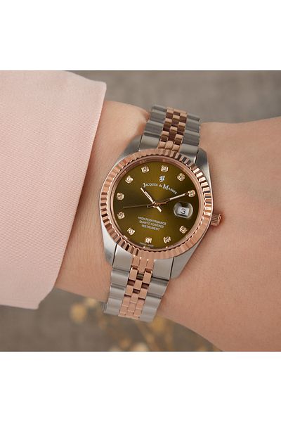 JACQUES DU MANOIR Inspiration Damen Uhr Roségold/silber Jwl01202