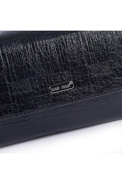 Nas Bag Geantă de umăr și crossbody cu lanț mini pentru femei, neagră (19x10 cm)