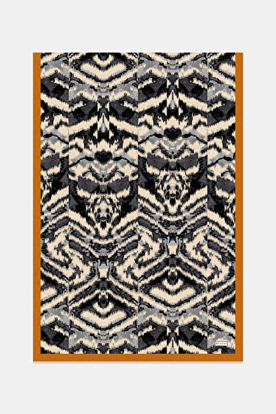 Vakko شال تويل بنمط هندسي أسود