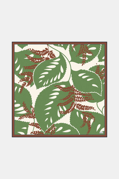 Vakko KIRIK BEYAZ ÇİÇEK DESENLİ TWILL EŞARP