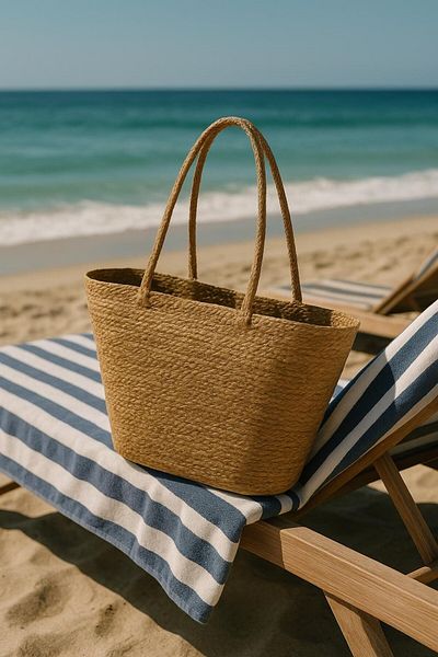 Arma House Medium Size Natural Straw Beach Bag