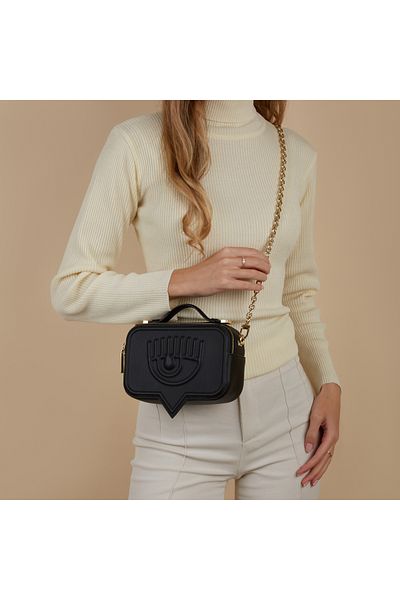 CHIARA FERRAGNI Eyelike Damen Umhängetasche Schwarz 75sb4ba5-zs517-899