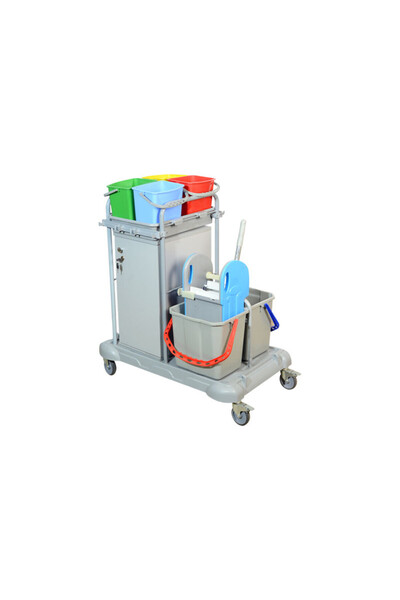 NEMKAR KAT HİZMET ARABASI DOLAPLI ÇİFT KOVALI PLASTİK