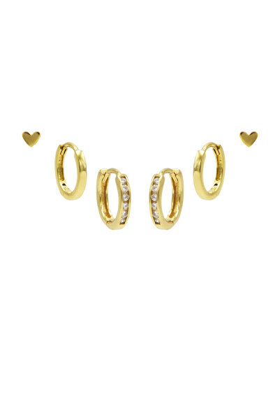 100de100Gübre Karma 925 Sterling Silberen Goldfarbene You Rock Earparty Epv01gp