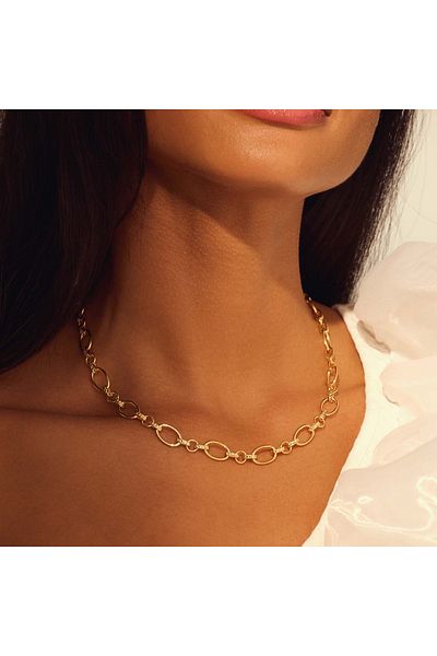 1'ASLAN Parte Di Me Bibbiena Poppi Clara 925 Sterling Silber Vergoldete Link Kette Pdm34106