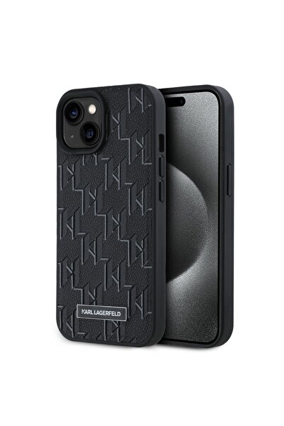 Karl Lagerfeld Husă din piele pentru iPhone 15 MagSafe, Karl Lagerfeld - Negru