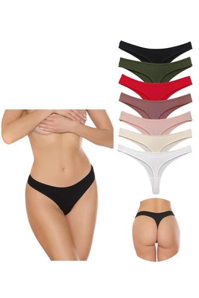 yeşil iç giyim Düz Penye Tanga 7 Li