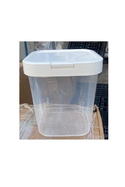 MYBOX 4-Piece Mega Flour Cereals Container - Detergent Dispenser with Lock Lid Powder Detergent Storage Box 5.5 Lt - Anthracite