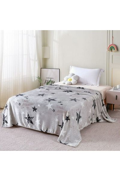 Pucioasa Patura cocolino gri cu stelute 200x230cm