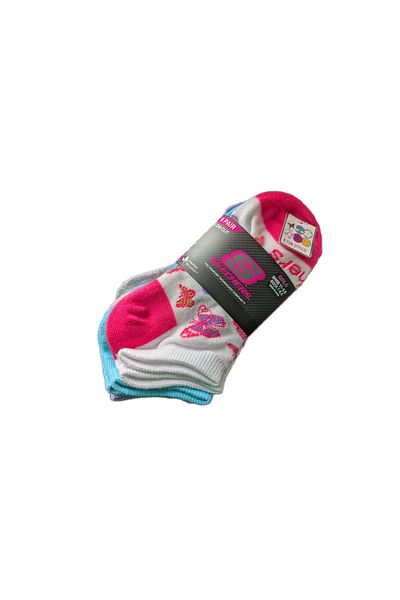 SKECHERS 6PK GIRLS BUTTERFLY Men's Multicolor Socks