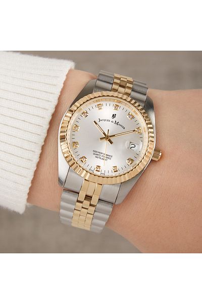 100de100Gübre Jacques Du Manoir Inspiration Damen Uhr Gold/silber Nro.07