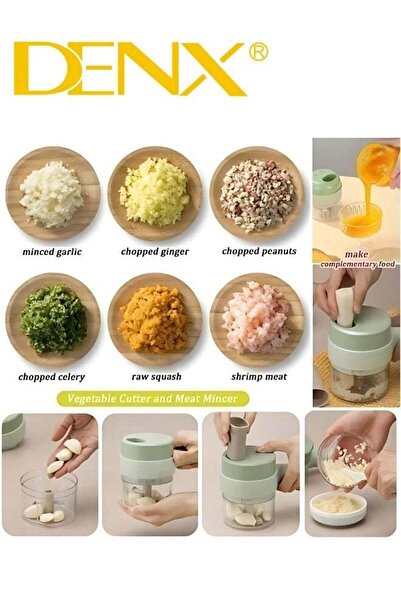 Denx Vegetable Chopper, Portable Electric Grinder, Rechargeable & Wireless Multi-Purpose Chopper for