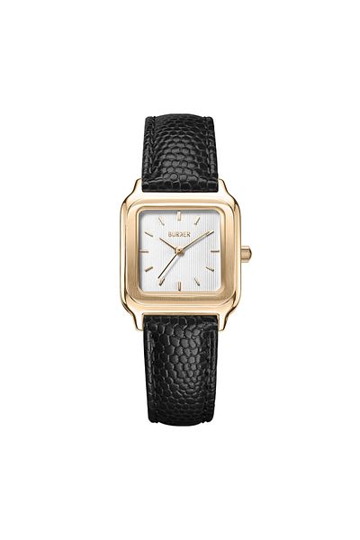 Burker Damenuhr Macy Gold Schwarz Leder