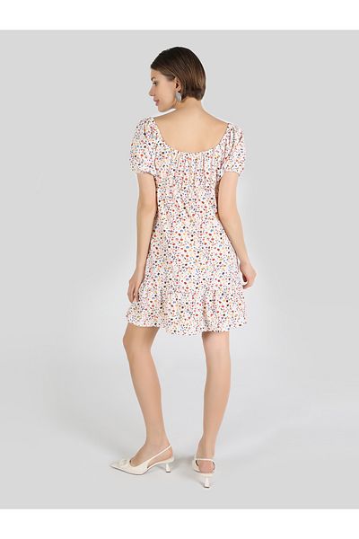 Colin's Square Neck Printed - Multicolored Regular Fit Women's Dress