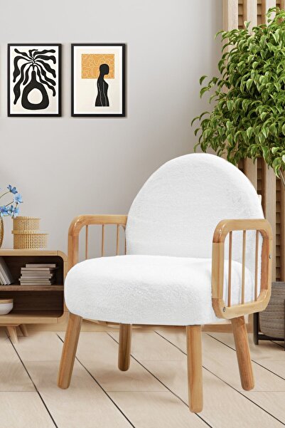 Zem Tosca Bohem Berjer Natürel Ahşap, Kırık Beyaz