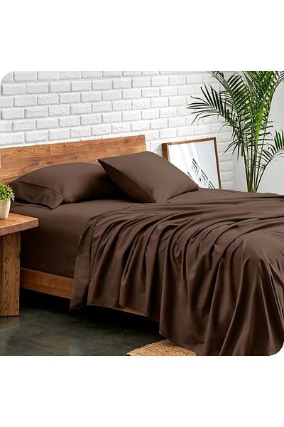Kotonia Home Bed Sheet, 100% Cotton, Olandina Color, 220x240 Cm, Brown