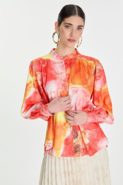 Zühre Πορτοκαλί πουκάμισο με γιακά Judge - G-0082