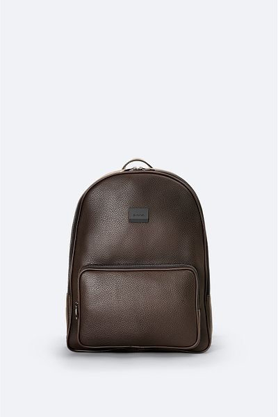 Avva Men's Brown Zipper Backpack A32Y9109