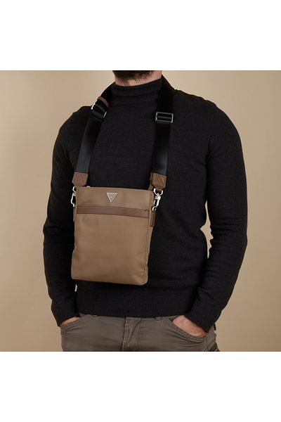 Guess Roma Herren Umhängetasche Braun Hmrony-p4299-san