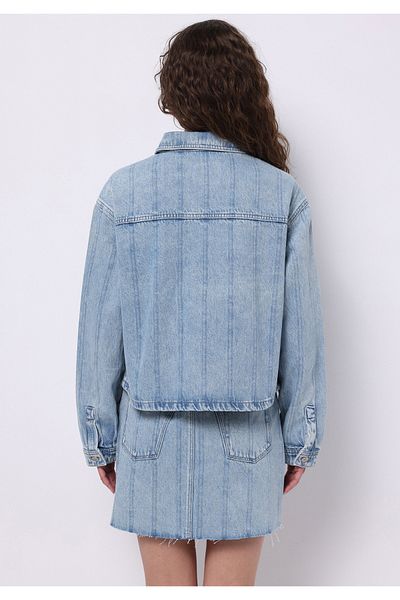 Colin's Oversize Fit Zippered Unlined Women's Blue Jacket