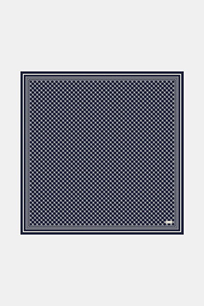 Vakko LACİVERT MONOGRAM TWILL EŞARP