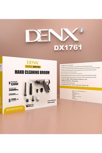 Denx مكنسة كهربائية محمولة لاسلكية (شفط ونفخ) 3 في 1، قابلة لإعادة الشحن، للسيارة والمنزل والمكتب