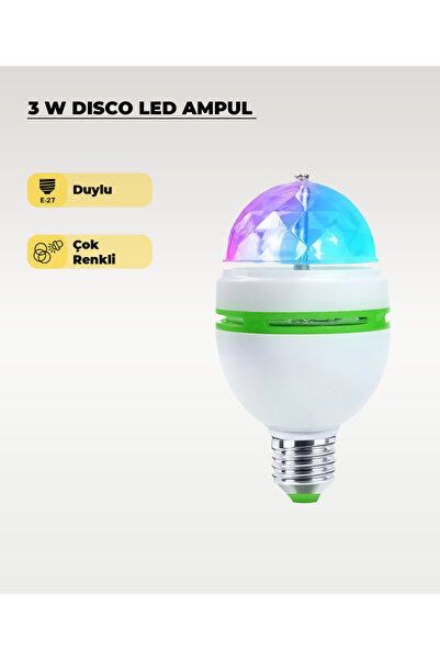 AC AYDINLATMA Disco Led Ampul - Döner Başlıklı