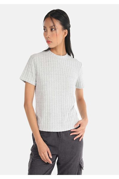 Colin's Regular Fit Round Neck Women's Gray Short Sleeve T-Shirt