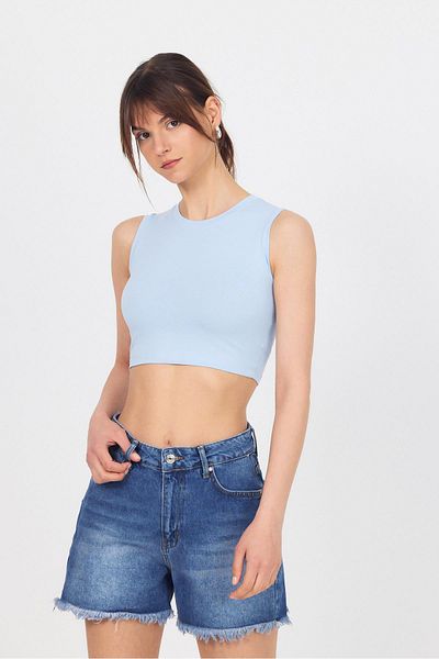 Rays Tricou albastru cu gât rotund 9189M