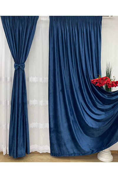 Liz Line Set of two velvet curtains, with drapery, various sizes and colors, from the "Velvet lux" range by Liz Line