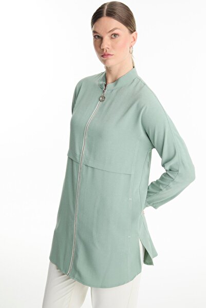 Zühre Μπουφάν με φερμουάρ Judge Collar Mint C-0130