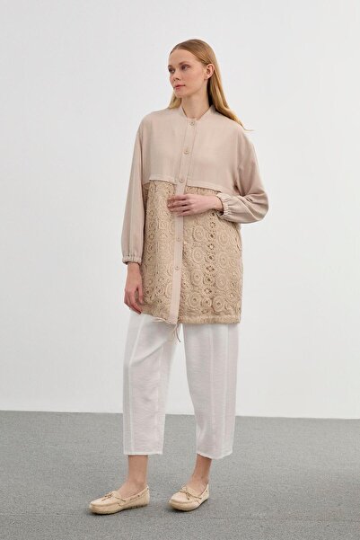 Zühre Embroidered Beige Jacket C-0094