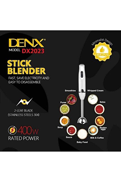 Denx Multi-Purpose Electric Hand Blender With Ergonomic Handle And Firm Grip For Comfortable Use And Easy