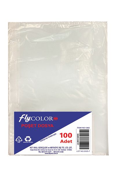 FLY COLOR 100 Pieces A4 Transparent File Foyer Bag File