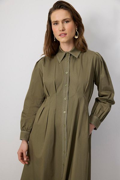 Touché Privé 100% Cotton Contrast Stitching Shirt Dress