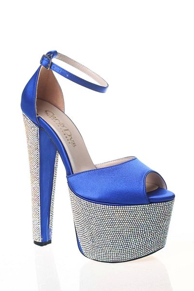 PayBuy Women's Fashion Chic Fuchsia Satin Heel Poly Stone High Heel Heels Wedding Engagement Night Evening Dress Shoes