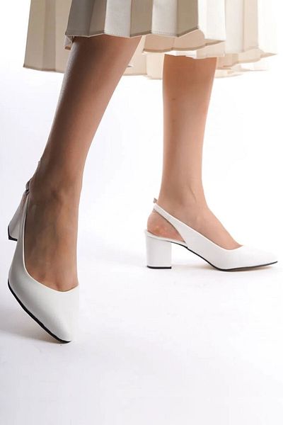 ARTSHOES Women's Daily Classic Heeled Open Back Buckle 6 cm Thick Heel Shoes 4010-119-0001