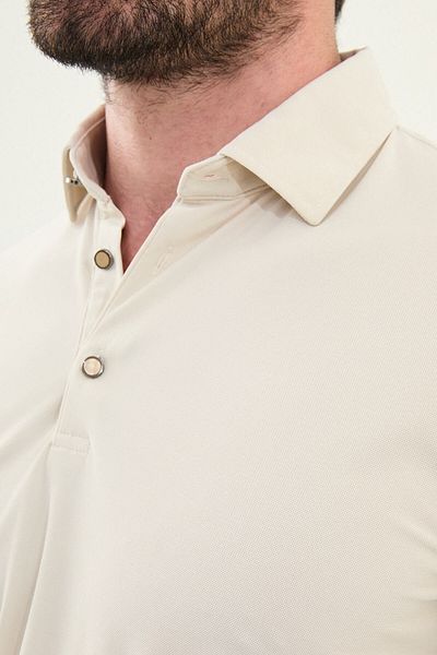 Mcr Plain Slim Fit Polo Neck Men's T-Shirt Beige - 36856.25Y