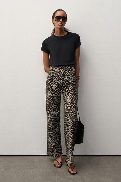 Mathilda By Çiğdem Bilici Mathilda Leopard Patterned Palazzo Jean