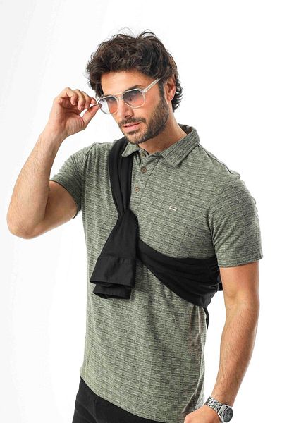 Tony Montana Polo Collar Buttoned Men's Linen T-Shirt-KT-1001