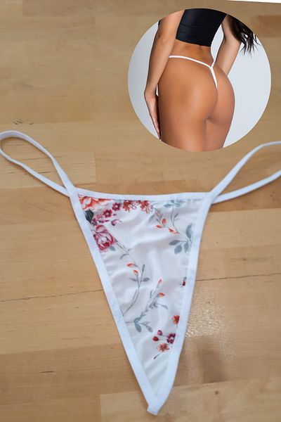 Anastasia Underwear String Thong Panties Stylish Model Designed with Tulle and Micro Fabric