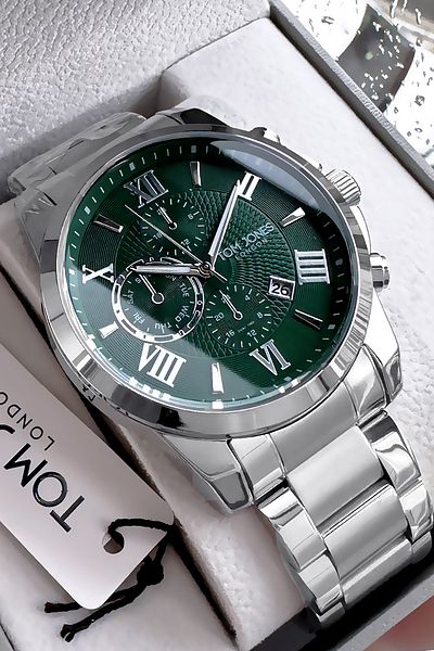 Tom Jones Original Gift Men Wrist Watch Waterproof Silver Color Steel Band Gift Bracelet Gtje2102C4