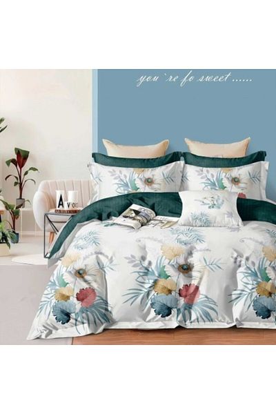 Pucioasa Lenjerii de pat 1+1 gratis: Lenjerie pat dublu model cu flori exotice
