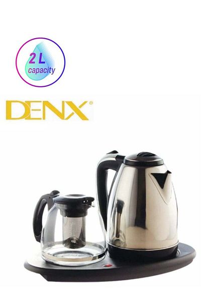 Denx غلاية كهربائية مع إبريق شاي مع خاصية الإغلاق التلقائي