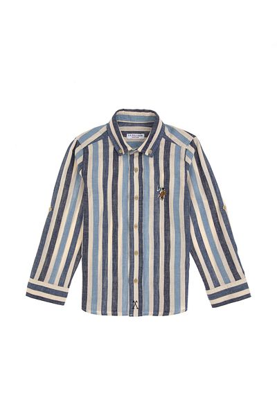 U.S. Polo Assn. Boy's Indigo Long Sleeve Shirt 50300413-Vr028