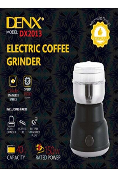 Denx Electric Coffee and Spice Grinder 150W Power, 40g Capacity, 14000RPM Rotation Speed
