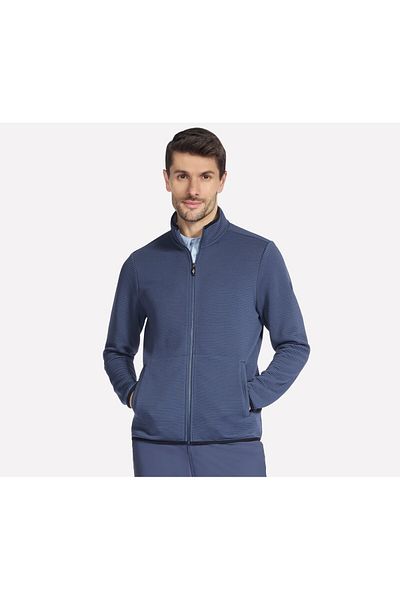 SKECHERS Hanorac bărbătesc THE HOODLESS HOODIE OTTOMAN JACKET albastru